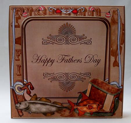 Vtea Fishing Fathers Day Vintage 7inch Tent Card Mini Kit by Michelle Chivers