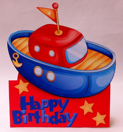 Red & Blue Toy Boat Over the Edge by Michelle Chivers