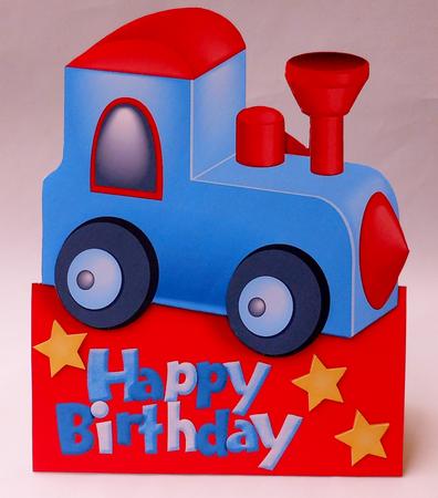 Blue & Red Tractor Over the Edge Card by Michelle Chivers