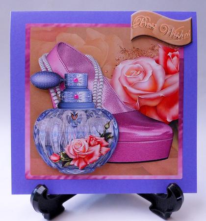 Beautiful Heels, Roses and Perfume Bottle Topper by Michelle Chivers