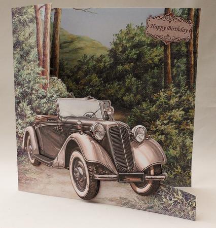Vintage Car Shaped Card Kit & Decoupage by Michelle Chivers