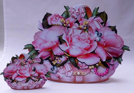 Soft Roses Decorative Basket by Michelle Chivers