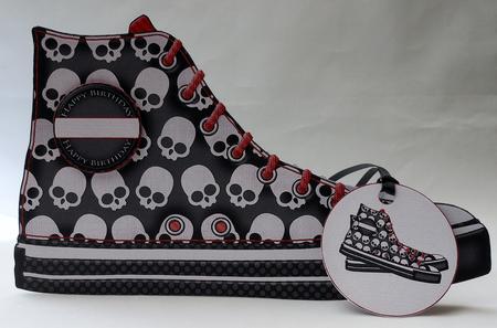 Sneaker Shoe Shape Skull Black by Michelle Chivers