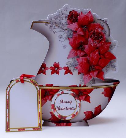 Christmas Poinsettias Jug and Bowl Card Mini Kit by Michelle Chivers