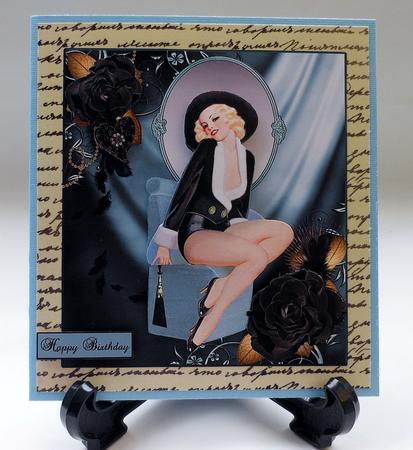 Noirpassion Pin Up Topper with Decoupage by Michelle Chivers