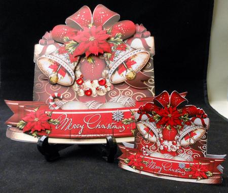 Christmas Gift Box with Red Poinsettias by Michelle Chivers