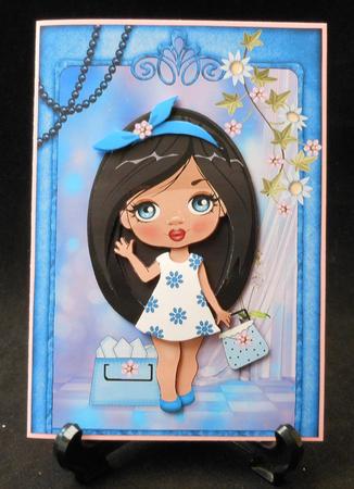 Young Fashionista! Goes Shopping Dark Hair Decoupage by Michelle Chivers