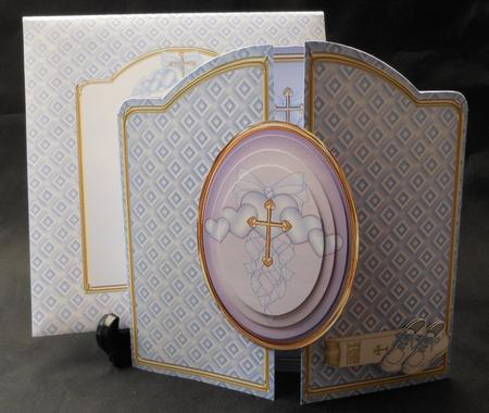 Baby Boy Christening Gatefold Card Kit by Michelle Chivers