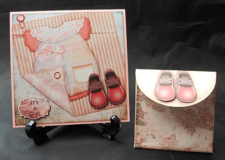 7.5 x 7.5 Card Topper with Bag Baby by Michelle Chivers