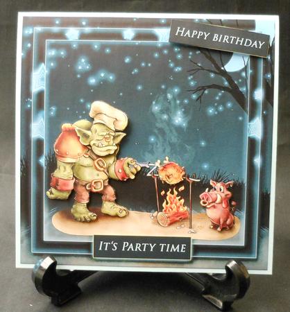 7.5 x 7.5 Card Topper Barbeque King by Michelle Chivers