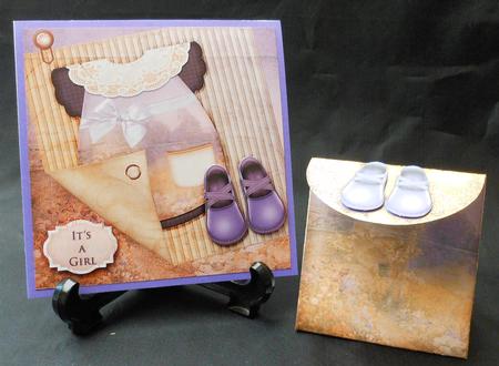 7.5 x 7.5 Card Topper with Bag Baby Purple by Michelle Chivers