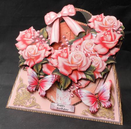 Mini Kit Basket Edwardian Roses by Michelle Chivers