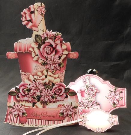 Beautiful Soft Christmas Champagne Bottle with Poinsettias by Michelle Chivers