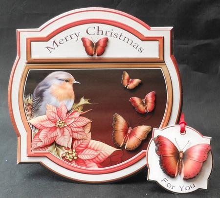 Shape Card with Gifttag Christmas Bird by Michelle Chivers