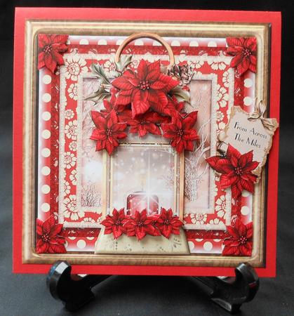 Beautiful Poinsettia Lantern Card Front Kit by Michelle Chivers