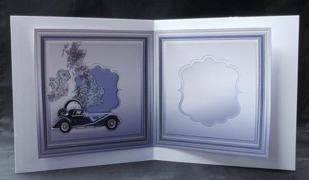 Vintage Austin Morgan Blue Sports Car Match 6in x 6in Insert by Michelle Chivers