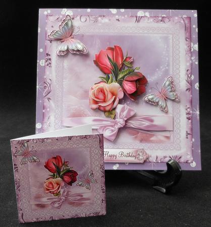 Beautiful Rose Floral Flutters 8x8 Topper Mini Kit by Michelle Chivers