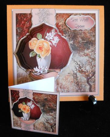 Vintage Vase Fancy Border Card Mini Kit by Michelle Chivers