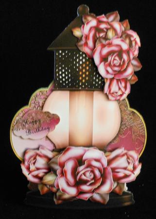 Vintage Lamp & Pink Roses Mini Kit by Michelle Chivers