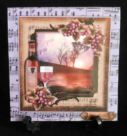Music,wine and Sundown Card Topper by Michelle Chivers