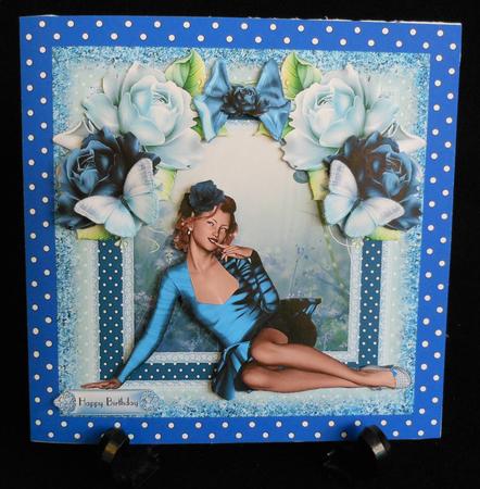 She Wore a Blue Rose Card Front Kit by Michelle Chivers