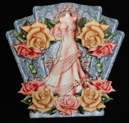 Art Deco Topper Vintage Dress & Roses by Michelle Chivers