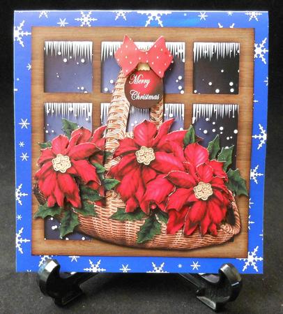 Christmas Window Basket & Poinsettias by Michelle Chivers