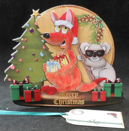 Merry Christmas -kanga and Friend - Shaped by Michelle Chivers