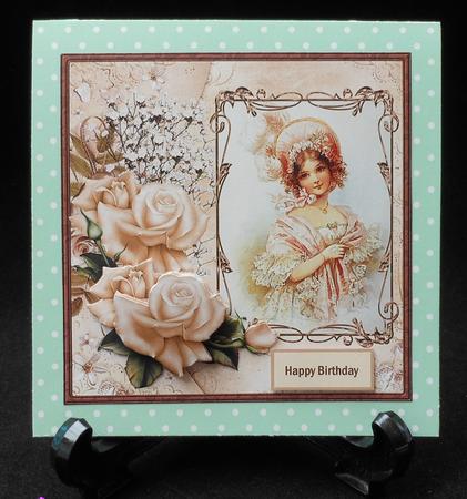 Gentle Lady with Roses Card with Decoupage by Michelle Chivers