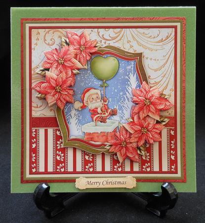 Flying Santa with Balloon Christmas 8x8 Mini Kit & Decoupage by Michelle Chivers