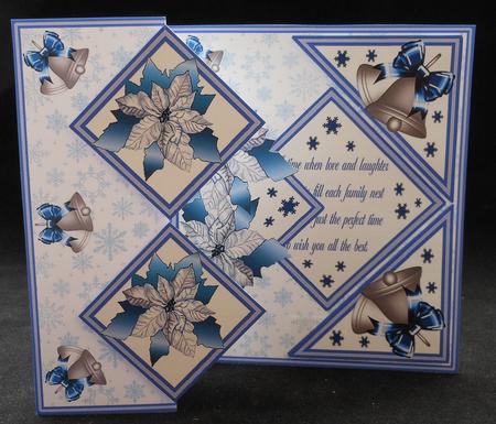Fold Back Pop-up - Poinsettias & Silver Bells by Michelle Chivers