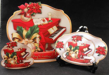 Christmas Red Piano Card by Michelle Chivers
