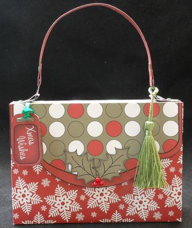 3D Snowflakes & Spots Xmas Handbag Treat or Favour Box Kit by Michelle Chivers