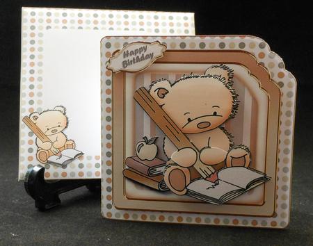 Writing Bear Scalloped Corner Card Kit by Michelle Chivers