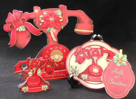 Hello at Christmas Vintage Phone by Michelle Chivers
