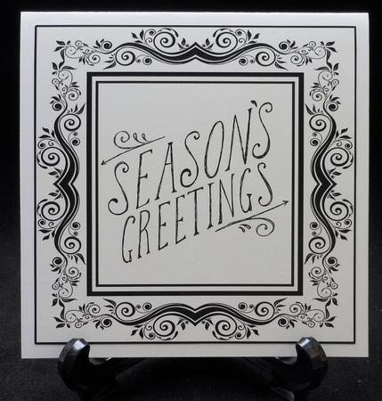 Monochrome Christmas Inksaver - Season's Greetings by Michelle Chivers