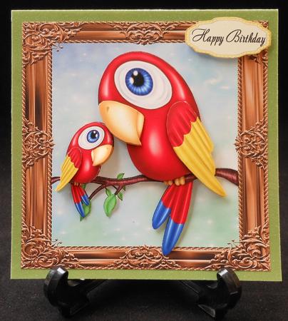 Beautiful Red Parrot with Baby 8x8 Mini Kit by Michelle Chivers
