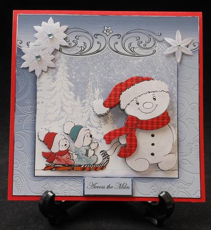 Snow Babes Sleigh Ride Card with Decoupage by Michelle Chivers