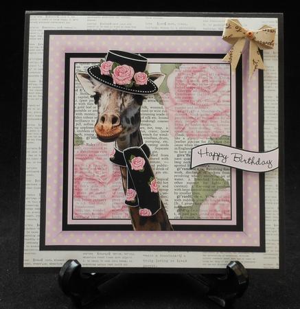 Giraffy Birthday Dictionary Print Topper by Michelle Chivers