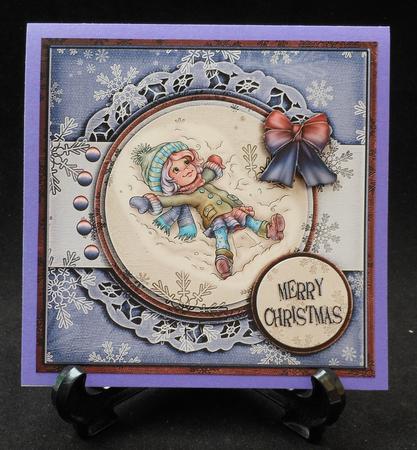 7. 5 x 7.5 Cardtopper Snow Angel by Michelle Chivers