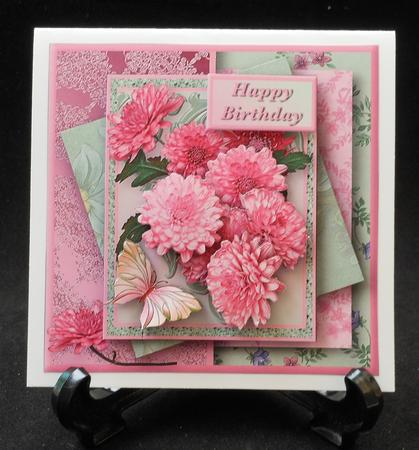 Pink Chrysanthemums Multi-layer Card Mini Kit by Michelle Chivers