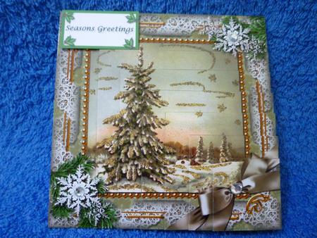 Single Tree Snow 5in Square One Corner Stacker by Michelle Chivers