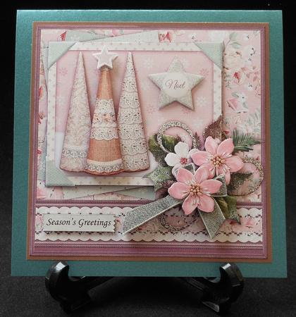 Lace Christmas Trees 8x8 Mini Kit & Decoupage by Michelle Chivers