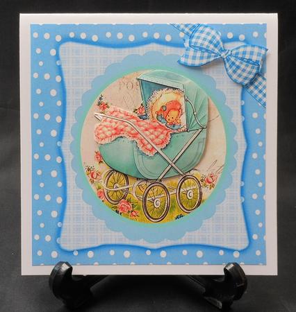 Baby Boy in a Pram 8x8 by Michelle Chivers
