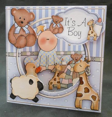 Baby Boy Aperture Card Topper and Insert by Michelle Chivers