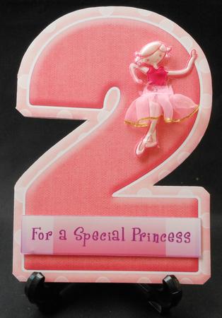 Age 2 Blank Pink Birthday Shape Card by Michelle Chivers