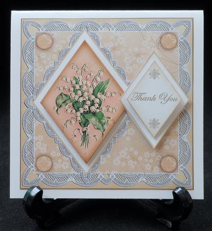 Lily of Valley Thank You 7in Double Diamond Topper by Michelle Chivers