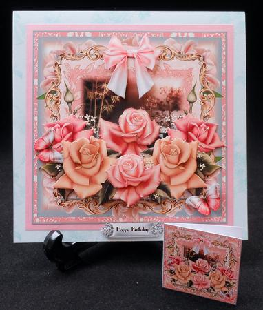 Beautiful Rose Flutters Card Front Kit by Michelle Chivers