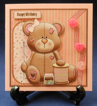 Stitchy Bear Crafter Card and Topper by Michelle Chivers