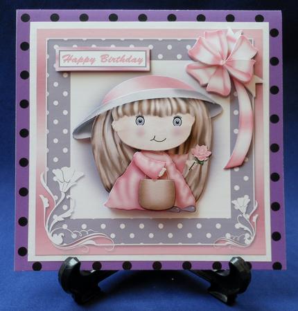 Dressing Up Girl Square Card Front by Michelle Chivers